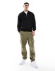 HUGO Blue quarter zip sweatshirt in black
