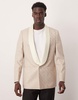 ASOS DESIGN regular tuxedo blazer in stone jacquard
