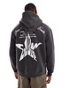 Bershka star back graphic hoodie in charcoal