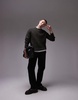 ARKET textured knitted rib sweater with raglan sleeves in khaki green