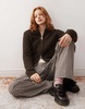 Weekday Odora wool blend zip cardigan in brown