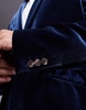 ASOS DESIGN slim fit velvet blazer in navy