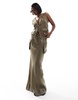 ASOS DESIGN lace trim utility maxi skirt in khaki - part of a set