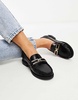 ASOS DESIGN Melodic slim loafer with chain in black