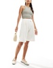 ASOS DESIGN tailored longline jersey shorts in ecru