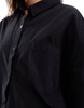 ASOS DESIGN washed shirt in black - part of a set