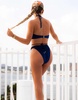 South Beach x Miss Molly metallic high waist bikini bottoms in midnight blue