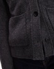 ARKET textured yarn wool cardigan with v-neck and front pockets in dark gray