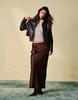 Mango satin midi skirt in brown