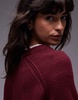 ARKET wool crew neck sweater in burgundy