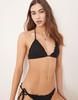 Stradivarius textured bikini top in black