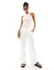 Vero Moda ribbed knit halter top in cream