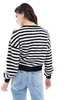 ONLY fluffy detail stripe sweater in black & white
