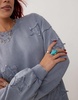 Monki oversized sweatshirt with applique stars in washed blue