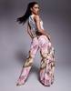 ASOS LUXE tailored suit pants in pink floral print - part of a set