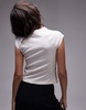 & Other Stories jersey slim fit top with cap sleeves in white