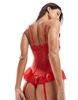 Ann Summers Taylor lace bodysuit with double-ended zip detail in red