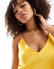 ASOS DESIGN v neck cami top in bright yellow