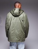 ASOS DESIGN padded teddy lined parka in khaki