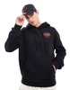 Bershka darkness back printed hoodie in black