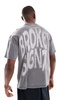 Bershka Broken printed T-shirt in gray