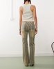 Edikted Eternity 70s pinstripe flared jeans in sand wash