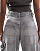 Bershka adjustable waist carpenter jeans in gray wash