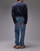 Topman rigid straight jeans in light wash blue