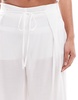 Bershka wide leg linen look pants in white