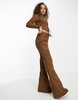 AFRM Millie low rise lace-up flared pants in mocha