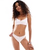 Monki mix and match soft thong in white hearts