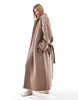 ASOS DESIGN borg maxi robe in brown
