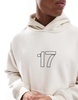 Bershka relentless back graphic hoodie in chocolate