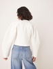 ASOS DESIGN boucle cocoon jacket with starfish buttons in buttermilk