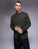 ASOS DESIGN knitted cardigan in dark green - part of a set