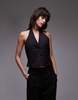Mango halter cinched waist vest in black - part of a set