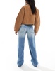 Bershka baggy wide leg jeans in light blue