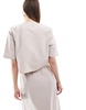 ASOS DESIGN tie front crop shirt in off-white
