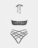 Ann Summers Roxie lace and strap detail crotchless set in black