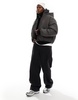 Weekday Floyd bomber puffer coat in dark gray
