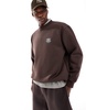 ASOS DESIGN oversized scuba sweatshirt with chest and back print in brown