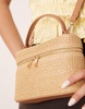 ASOS DESIGN straw vanity case in neutral with detachable crossbody strap