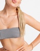 & Other Stories gingham print bandeau bikini top in black and white