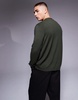 ASOS DESIGN knitted cardigan in dark green - part of a set