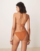 Stradivarius tie side bikini bottoms in brown