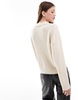 Brave Soul v-neck polo sweater in cream