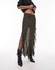 Topshop sheer ruffle maxi skirt in vintage mustard floral