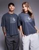 ASOS DESIGN unisex oversized license t-shirt with Bugs Bunny Looney Tunes prints in washed black