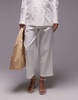 Mango plisse linen mix pants in white - part of a set