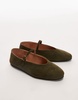 ARKET mary jane suede ballet flats in khaki